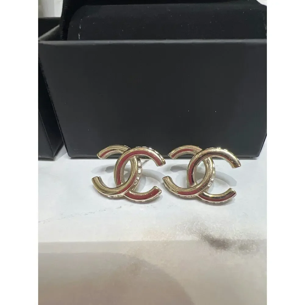 Chanel CC Logo Earrings with Crystals - Good Condition - Picture 2 of 4